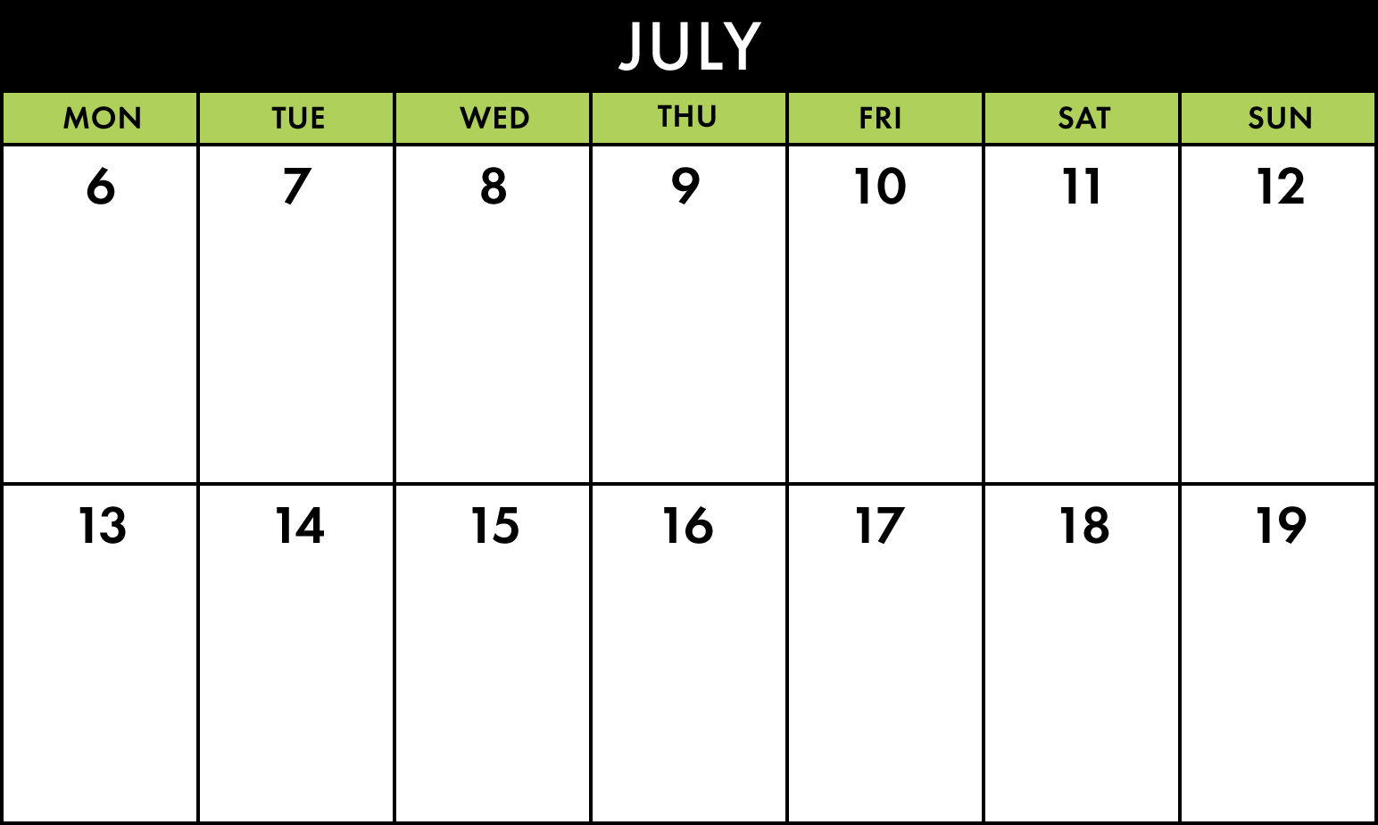 JULY カレンダー